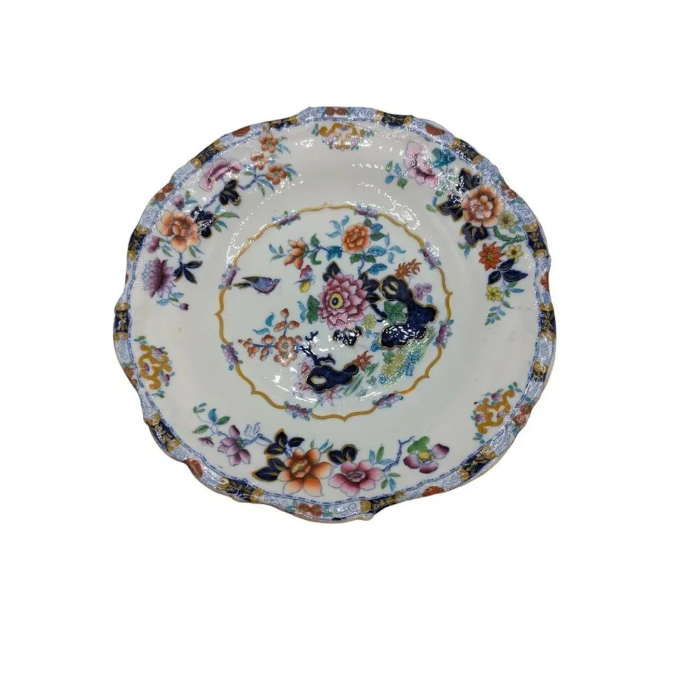 Antique Minton Oriental Japan Floral Pedestal Plate 10